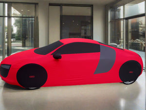 a red Audi R8 bepsoke made to measure indoor car cover 