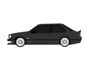 CarDress indoor car cover for BMW e30 coupe Mtech side view